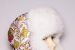Štýlová dámska ušianka z králika. Farba kožušiny biela obrázok 1